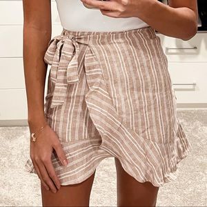 Abercrombie & Fitch Ruffle Linen Mini Skirt